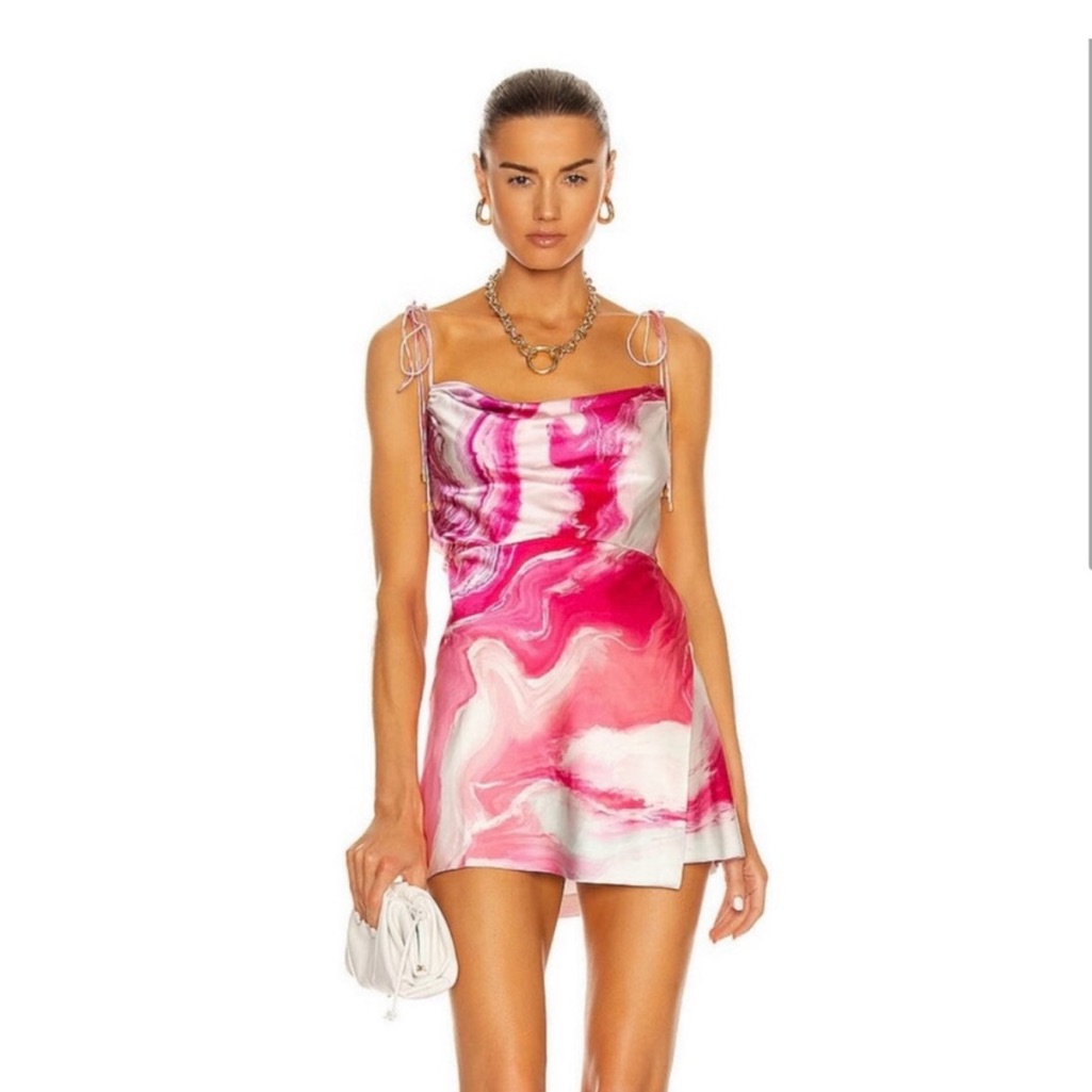 Retrofete Ariella Dress In Marble Pink